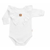 Rastúce body NATURE, dlhý rukáv s volánikmi, bavlna, biele 68-74 (6-9m)