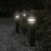 vidaXL Vonkajšie stojace lampy so zásuvkou 3 ks čierne 50 cm hliník - Čierna - 93855-48057