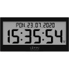 LAVVU Čierne digitálne rádiom riadené nástenné hodiny MODIG