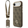 Guess - 4G Strass Logo with Big Strap Metal Button MagSafe puzdro pre iPhone 17 Air - hnedé