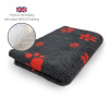 DRYBED Premium Vet Bed antracitový + červené labky 150 x 100 cm
