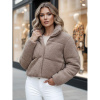 Krátka dámska zimná bunda v béžovej farbe TY4482z, ty4482z-XL XL