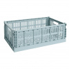 HAY Skládací přepravka Colour Crate Large Dusty blue