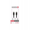 Swissten datový kabel USB-C / USB-C s textilním opletem, 2,0 M Černý (71528201)