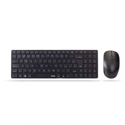 Súprava klávesnice a myši RAPOO 9300M, bezdrôtová viacrežimová tenká myš a ultratenká klávesnica, čierna (6940056184627)