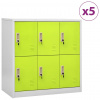 zahrada-XL Uzamykacie skrinky 5 ks bledosivé a zelené 90x45x92,5 cm oceľové 3095238