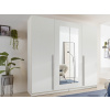 Šatníková skriňa so zrkadlom Cano, 228 cm, biela