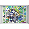 Self -adhézne 3D okno Zebra Vintage 90x60 (Self -adhézne 3D okno Zebra Vintage 90x60)