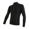 SENSOR Merino Active pánské triko dl.rukáv stoják zip černá L