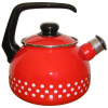 Varná kanvica Metalac Smaltovaný čajník s pokrievkou 20 cm 2,5 l červená bodka (8600034020511)