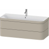 DURAVIT Happy D.2 Plus c-bonded závesná skrinka s nábytkovým umývadlom s otvorom, 2 zásuvky, 1175 x 490 x 480 mm, taupe matná lakovaná, HP4639O60600000