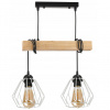 BERGE LED závesné stropné svietidlo, drevený trám, 2xE27, Diamond White Luster