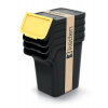 Odpadkový kôš STACKBOX Q SET - objem: 4x20 l, farba: recyklovane čierna (Keden NPW20S4-S411*)