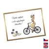 Rámček na darovanie peňazí - Dámsky bicykel, Nápis slovensky, Rámik 203 - zlatá metalická