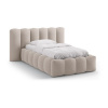 Svetlohnedá čalúnená jednolôžková posteľ s úložným priestorom s roštom 90x200 cm Lupine – Micadoni