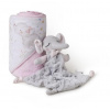 INTERBABY | SET - OSUŠKA froté 100x100 SLONÍK + PRÍTULKA - růžová
