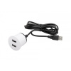Asa Elektrická zásuvka USB nabíjačka Round / Biela matná