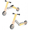 Spokey WOO-RIDE MULTI Dřevěné dětské odrážedlo a koloběžka v jednom, žluté