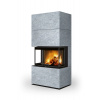 CARA C kameň - designový akumulačný krb s výsuvnými dvierkami
