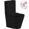 CERANO - WC kombi Carlito, Rimless + Slim/UF sedátko - spodný/zadný odpad - čierna matná - 61x36,5 cm CER-433866