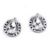 Prívesok kôň s podkovou 18x21 mm - platina s patinou (20 ks)