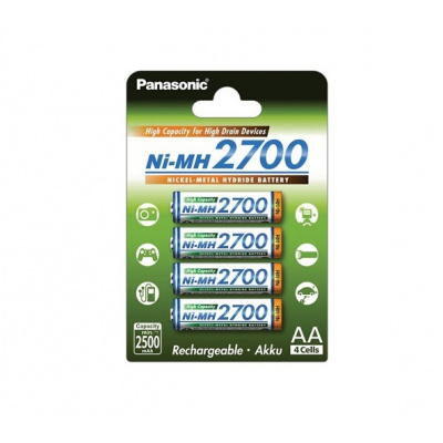 Panasonic 2700 mAh AA NiMH 4ks 500 cyklov nabíjania