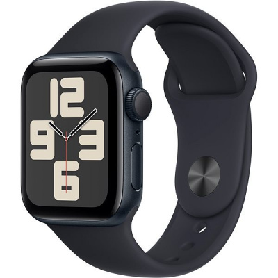 Apple Watch SE 40 mm Tmavo atramentový hliník s tmavo atramentovým športovým remienkom – S/M MR9X3QC/A