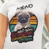 Tričko s potlačou MOPS + slogan Dámsky Biela 3XL