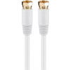 Goobay SAT anténny kábel (80 dB), 2x tienený, 1.5 m, biely - pozlatené kontakty, F (M) > F (M) plne tienený