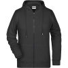 James & Nicholson Mikina s kapucí JN 8025 na zip, dámská COT02802500204-black XL Černá