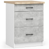 Ak furniture Kuchynská skrinka Olivie S 60 cm 3S biela/betón/dub sonoma