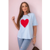 Bavlnené tričko Wanda s potlačou srdca Farba: Ružová, Veľkosť: UNI