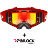 LS2 AURA PRE GOGGLE BLACK RED WITH IRIDIUM VISOR