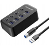 PremiumCord USB 3.2 Superspeed HUB 4-portový s prepínačmi portov ku3hub4g