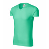 Pánske pracovné tričko MALFINI Slim Fit V-neck Farba: Mätová, Veľkosť: M