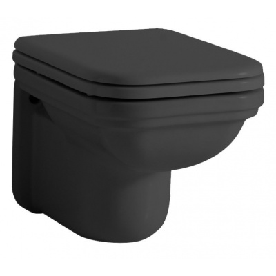 Kerasan, WALDORF závesná WC misa, 37x55cm, čierna matná, 411531