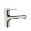 Hansgrohe Dřezová baterie Zesis s vytahovací sprškou, 2 proudy nerez 74800800