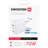 Napájací adaptér Swissten 2x usb-c + 1xusb 70w