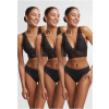 Ladies Lace Brazilian 3-Pack - black+black+black XS