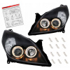 OPEL VECTRA C 05-08 LAMPY predné svetlomety BLACK krúžky H7/H1