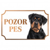Rotvajler - Kovová tabuľka POZOR PES