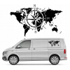 NÁLEPKA na auto MOTÍV KOMPAS MAPA 100 x 60 cm