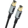 Oehlbach D1C13355 RJ45 sieťové káble, prepojovacie káble CAT 8.1 5.00 m čierna pozlátené kontakty, trojžilový tienený 1 ks; D1C13355