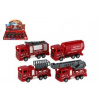 Teddies Auto hasiči plast 11cm na spätné natiahnutie 4 druhy 12ks v boxe