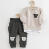 Dojčenská súprava tričko a tepláčky New Baby Brave Bear ABS sivá Farba: Béžová, Veľkosť: 56 (0-3m)