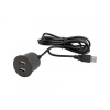 Asa Elektrická zásuvka USB nabíjačka Round / Čierna matná