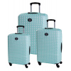 Obal na cestovný kufor BERTOO - Zelené bodky set 3 kusy (M, L, XXL)