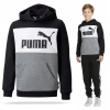 Mikina - Puma Detská mikina veľkosti 152 s dlhým rukávom biela, čierna, šedá (Mikina chlapcov z Puma s kapucňou 152)