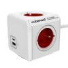 Cubenest PowerCube Extended USB PD 20W – červený prodlužovák 1,5 m (Cubenest PowerCube Extended USB A+C PD 20W 1,5 m Red – designový prodlužovák se 4 zásuvkami, USB porty a rychlým nabíjením)