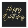 Servítky čierne Happy Birthday 33x33cm/20ks 5201184966150 Procos